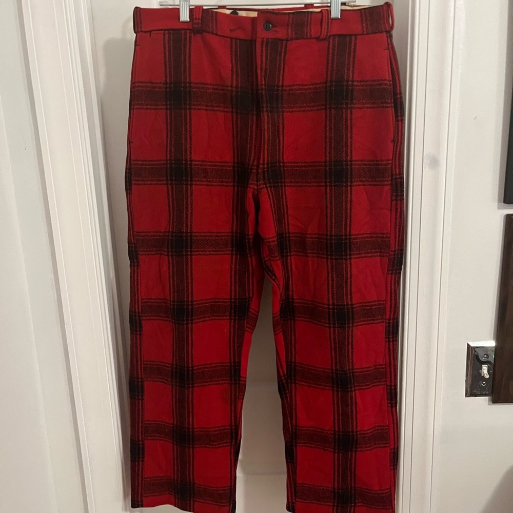 Vintage 1940s–50s Red Wool Hunting Pants